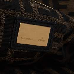 Pre Owned Fendi Black Leather Large Peekaboo Top Handle Bag