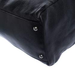 Pre Owned Fendi Black Leather Large Peekaboo Top Handle Bag