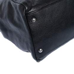 Pre Owned Fendi Black Leather Large Peekaboo Top Handle Bag