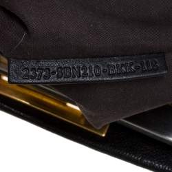 Pre Owned Fendi Black Leather Large Peekaboo Top Handle Bag