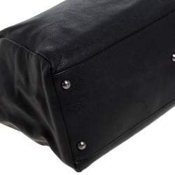 Pre Owned Fendi Black Leather Large Peekaboo Top Handle Bag