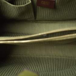 Pre Owned Fendi Olive Green Leather Medium 2Jours Tote