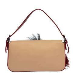 Fendi Multicolor Leather and Snakeskin Embellished Mamma Baguette Bag