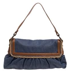 مملوكة مسبقًا Fendi Blue Denim Chef Shoulder Bag