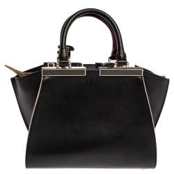 Pre Owned Fendi Black Leather Petite 3Jours Tote