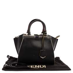 Pre Owned Fendi Black Leather Petite 3Jours Tote