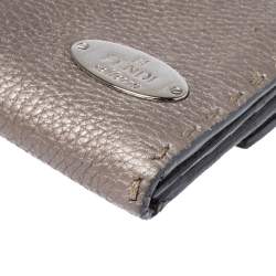 Fendi Metallic Selleria Leather Continental Wallet