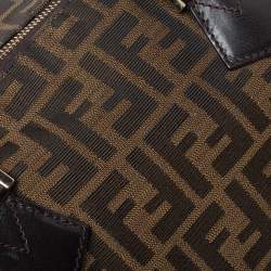 Pre Owned Fendi Tobacco Zucca Coated Canvas Small Boston Bag