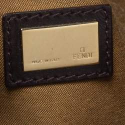 Pre Owned Fendi Tobacco Zucca Coated Canvas Small Boston Bag