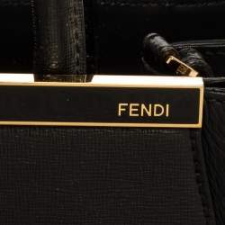 Pre Owned Fendi Black Leather Mini 2Jours Tote 