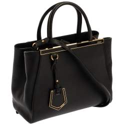 Pre Owned Fendi Black Leather Mini 2Jours Tote 
