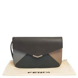 Pre Owned Fendi Multicolor Leather Large 2Jours Envelope Clutch