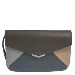Pre Owned Fendi Multicolor Leather Large 2Jours Envelope Clutch