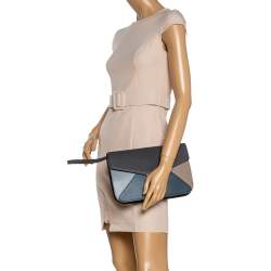 Pre Owned Fendi Multicolor Leather Large 2Jours Envelope Clutch