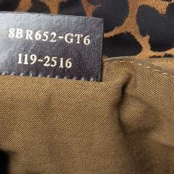 Pre Owned حقيبة يد فندي شيف جلد وكانفاس طباعة فهد بنية/ سوداء