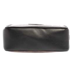 Pre Owned Fendi Black Brown Zucca Coated Canvas and Leather Mini Camera Bag