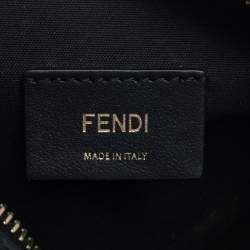 Pre Owned Fendi Black Brown Zucca Coated Canvas and Leather Mini Camera Bag