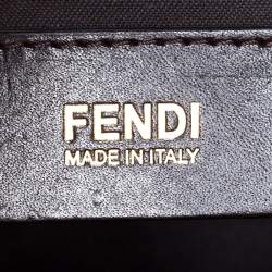 Fendi Tobacco Zucca Canvas and Leather Maxi Baguette Flap Shoulder Bag