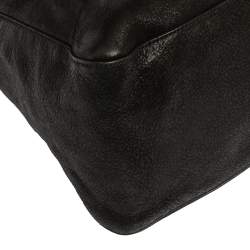 Pre Owned Fendi Black Iridescent Leather Mama Forever Large Flap Shoulder Bag