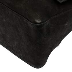 Pre Owned Fendi Black Iridescent Leather Mama Forever Large Flap Shoulder Bag