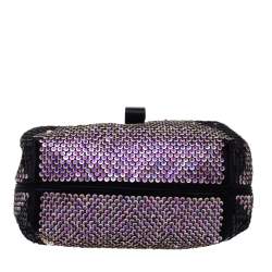 Pre Owned Fendi Black/Pink Sequins,Satin and Velvet Spy Hobo