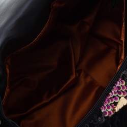Pre Owned Fendi Black/Pink Sequins,Satin and Velvet Spy Hobo
