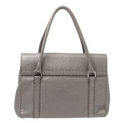 مملوكة مسبقًا Fendi Grey Selleria Leather Linda Satchel