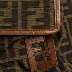 Pre Owned Fendi Tobacco Zucca Canvas and Leather Travel Backpack
