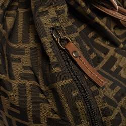 Pre Owned Fendi Tobacco Zucca Canvas and Leather Travel Backpack