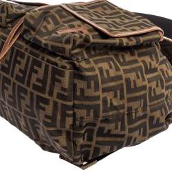 Pre Owned Fendi Tobacco Zucca Canvas and Leather Travel Backpack