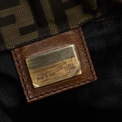 Pre Owned Fendi Tobacco Zucca Canvas and Leather Travel Backpack