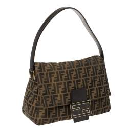 Pre Owned Fendi Tobacco Zucca Canvas and Leather Mama Forever Shoulder Bag
