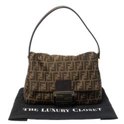 Pre Owned Fendi Tobacco Zucca Canvas and Leather Mama Forever Shoulder Bag