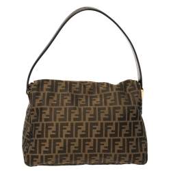 Pre Owned Fendi Tobacco Zucca Canvas and Leather Mama Forever Shoulder Bag