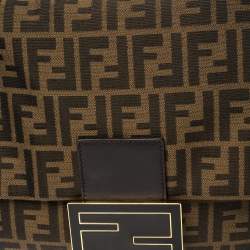 Pre Owned Fendi Tobacco Zucca Canvas and Leather Mama Forever Shoulder Bag