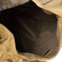 Pre Owned Fendi Gold Holographic Textured Leather Spy Hobo
