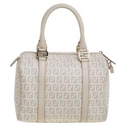Pre Owned Fendi Multicolor Zucchino Coated Canvas/Sequins and Patent Leather Small Forever Bauletto Boston Bag