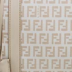 Pre Owned Fendi Multicolor Zucchino Coated Canvas/Sequins and Patent Leather Small Forever Bauletto Boston Bag