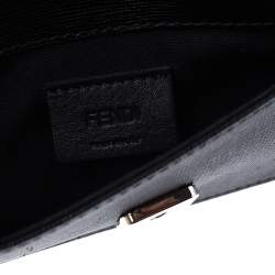 Pre Owned Fendi Black Leather Karlito Wallet on Chain