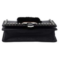 Pre Owned Fendi Black Leather Karlito Wallet on Chain