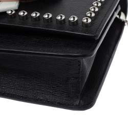 Pre Owned Fendi Black Leather Karlito Wallet on Chain