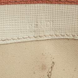 مملوكة مسبقًا Fendi Peach Leather Logo Flap Continental Wallet