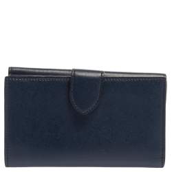 مملوكة مسبقًا محفظة فندي باي ذا واي كومباكت جلد زرقاء