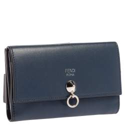 مملوكة مسبقًا محفظة فندي باي ذا واي كومباكت جلد زرقاء