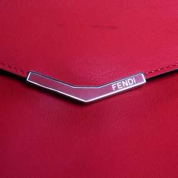 Pre Owned Fendi Orange Leather Large 2Jours Wrislet Envelope Clutch