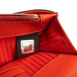 Pre Owned Fendi Orange Leather Large 2Jours Wrislet Envelope Clutch