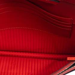 Pre Owned Fendi Orange Leather Large 2Jours Wrislet Envelope Clutch