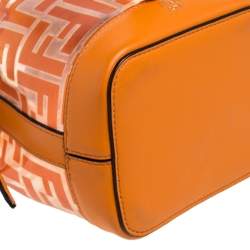 Pre Owned حقيبة فندي "مون ترزور" ميني بطراز باكيت برباط جلد برتقالي زهري و أحمر
