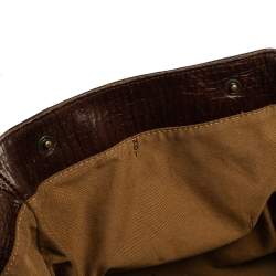 Pre Owned Fendi Brown Canvas and Leather Small Zucca Chef De Jour Bag