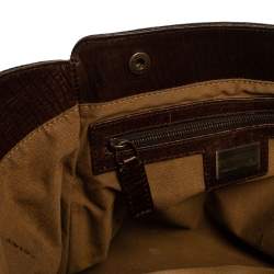 Pre Owned Fendi Brown Canvas and Leather Small Zucca Chef De Jour Bag
